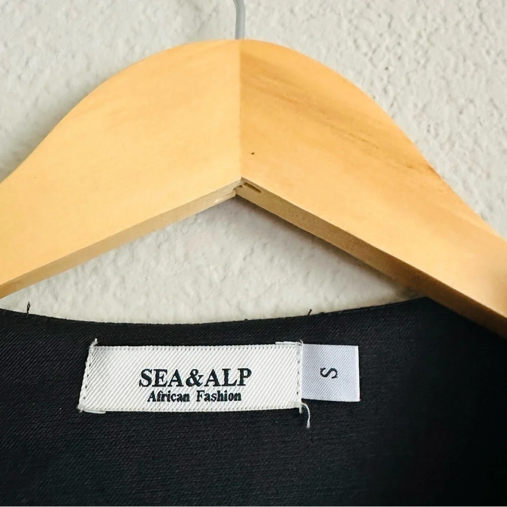 SEA&ALP Men's Fashion Clothes African  Long Sleeve Casual Outfits Blouse Pockets